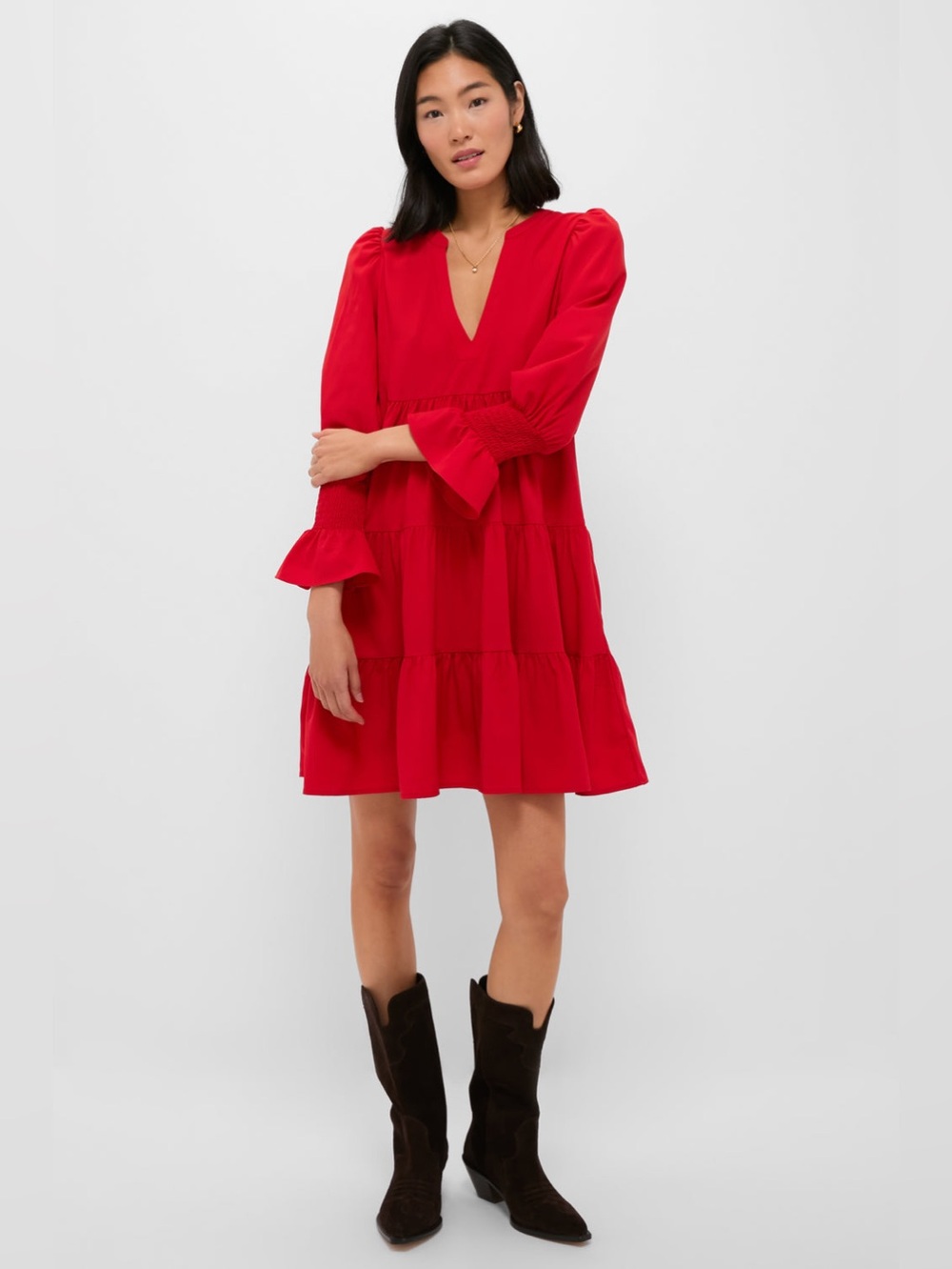 Pomander Place Red Crepe Kenzo Dress